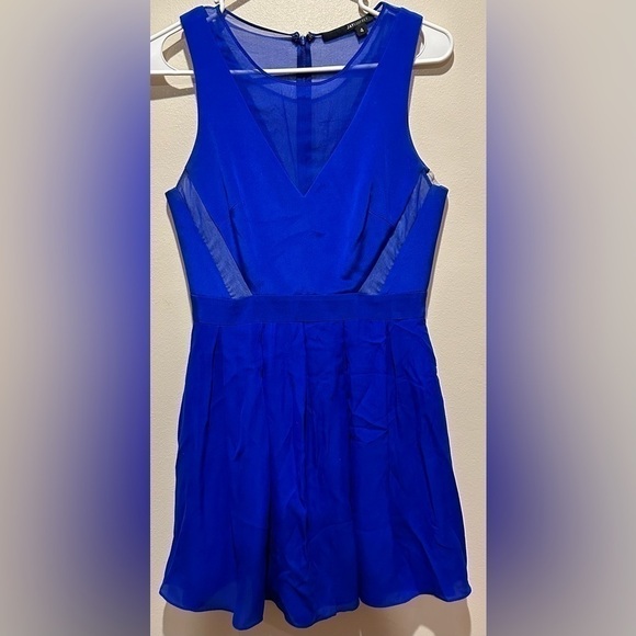 Jay Godfrey Women's Silk A-Line Dress Size 4 - Royal Blue - Picture 2 of 4